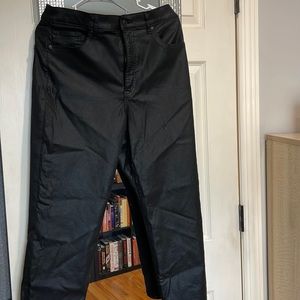 Faux leather super high waist pants